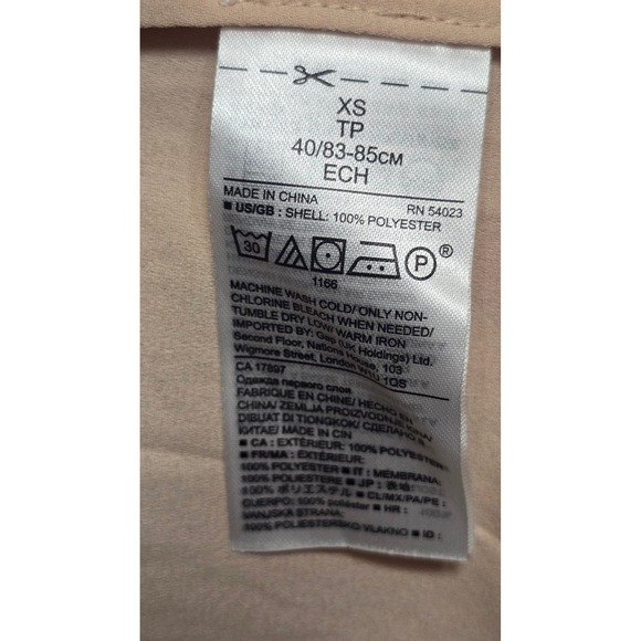 Banana Republic x Olivia Palermo‎ Long Sleeve Blouse Xs Womens Blush Peplum - Picture 6 of 9